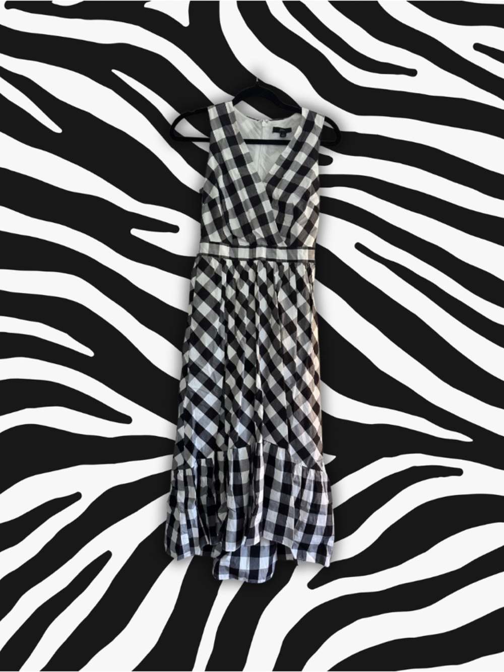 J.Crew Black & White Gingham Midi Dress | Classic Preppy | Size 0